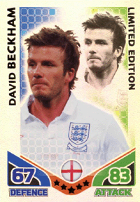 Match Attax World Cup David Beckham Limited Edition - Mint