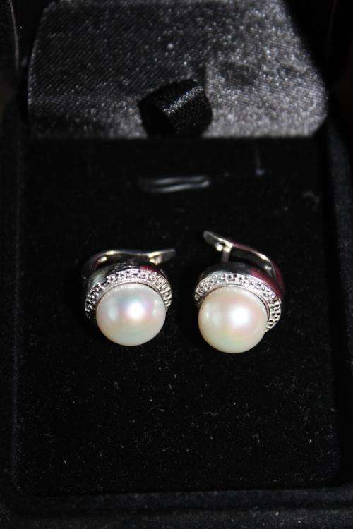 925 silver 10-10.5mm Pearl earrings