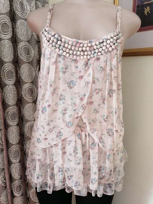 Beautiful Pink Summer Top With Button Detail