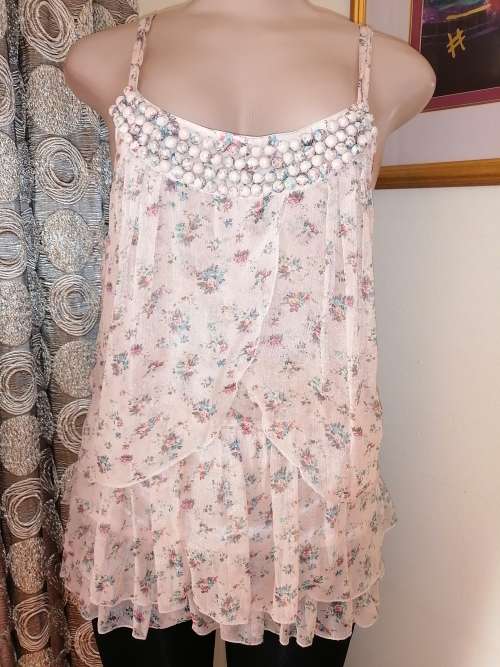 Beautiful Pink Summer Top With Button Detail