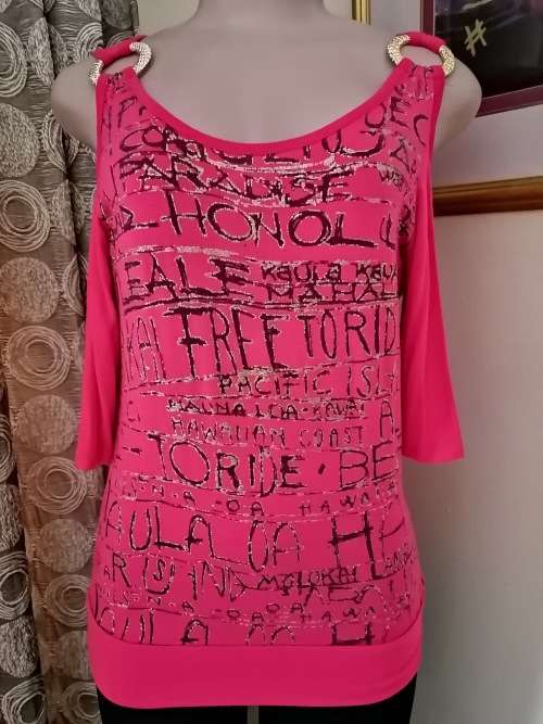 Pink Top With Gold Rings