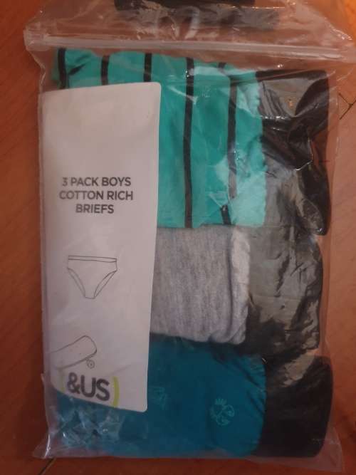 Aqua Pattern Print Cotton Rich Briefs 3 Pack