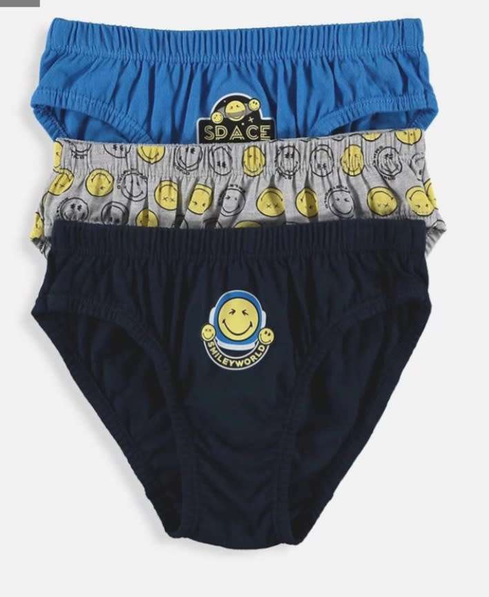 Multi Smiley World Cotton Briefs 3 Pack