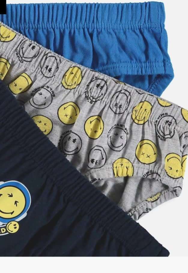 Multi Smiley World Cotton Briefs 3 Pack