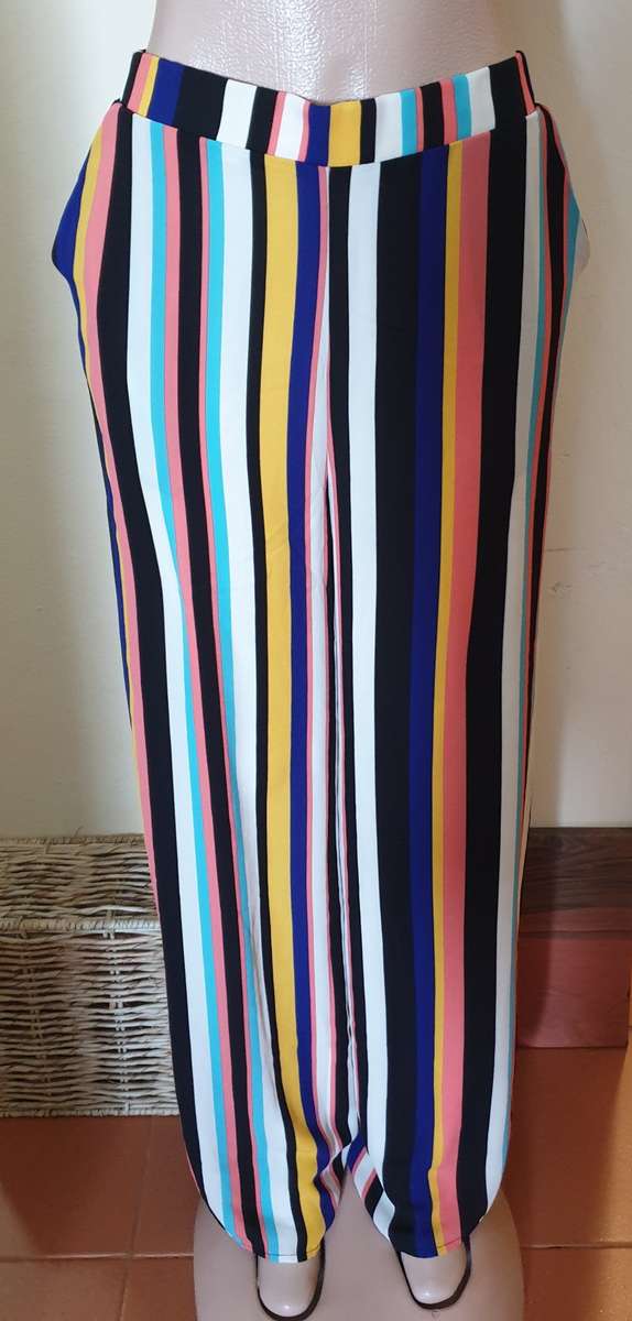 Forever 21 Multi Striped Wide Leg Pants