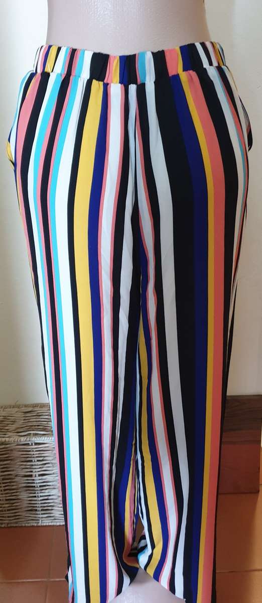Forever 21 Multi Striped Wide Leg Pants