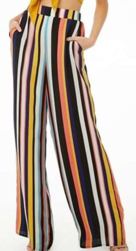 Forever 21 Multi Striped Wide Leg Pants