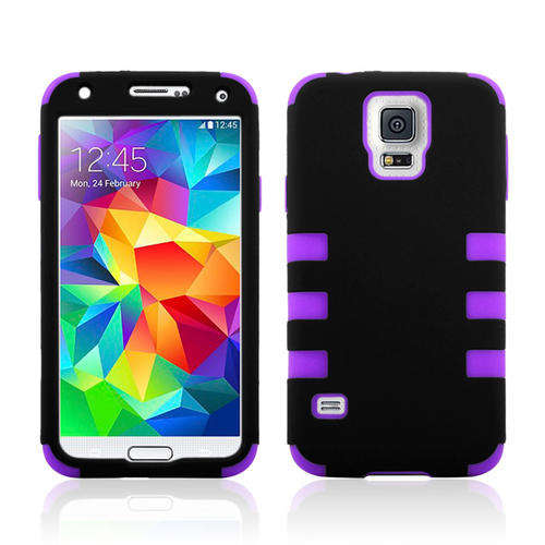 Generic Fashionable Purple Silicone Case Cover for Samsung Galaxy S5 & Free Screen Protector 207F