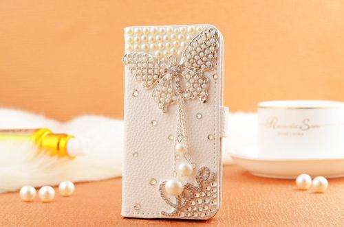 Handmade 3D Butterfly Crystal Leather Flip Case For Samsung Galaxy S5 & Free Screen Film 224C
