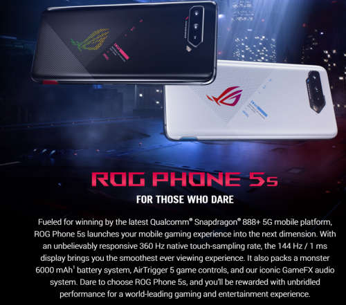 Brand New Demo Asus Rog 5s 16GB RAM GAMING PHONE Global Rom