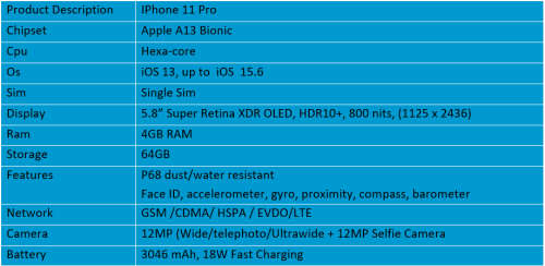 iPhone 11 pro 64GB - space grey