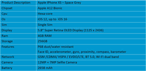 Apple iPhone XS 256GB - Space Grey