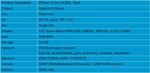 Apple IPhone 11 Pro 512GB - SILVER