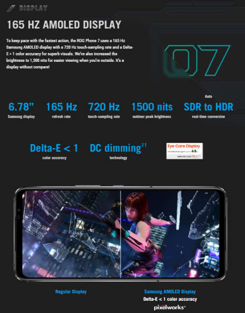 Asus Rog 7 - 12GB RAM GAMING PHONE (Global Rom)