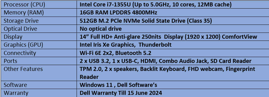 Dell Inspiron 14 5430 - Intel Core i7 - 13th Generation Notebook
