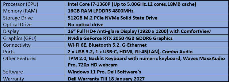 Dell Vostro 16 5630 - Intel Core i7 - 13th Generation Notebook