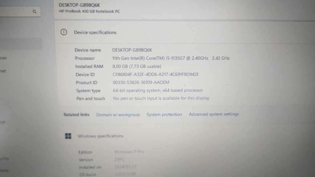 Bargain Buy HP Probook 450 G8 i5 11th gen Laptop