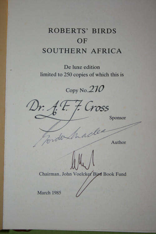 Roberts' Birds of Southern Africa De Luxe Edition - 1985 -Signed - Rare 210/250