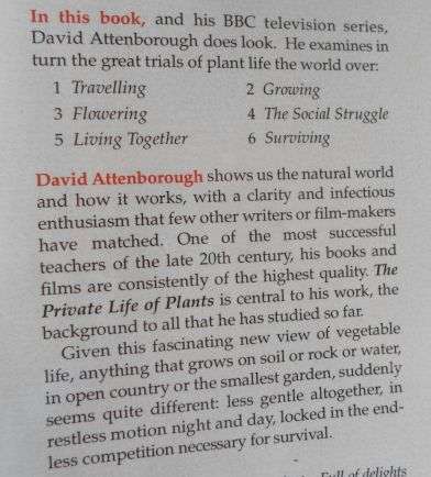 THE PRIVATE LIFE OF PLANTS - DAVID ATTENBOROUGH