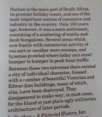 DURBAN - A PICTORIAL HISTORY - IAN MORRISON