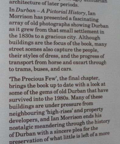 DURBAN - A PICTORIAL HISTORY - IAN MORRISON