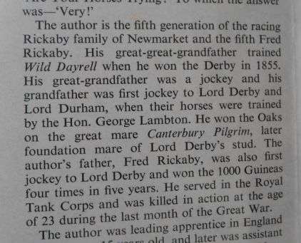 ARE YOUR HORSES TRYING - FRED RICKABY