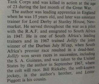 ARE YOUR HORSES TRYING - FRED RICKABY