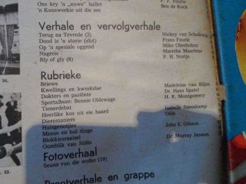 HUISGENOOT 10 JANUARIE 1975 ( WARREN THACKWELL BANKROWER , IAN JARDINE - MARATHON , BENNIE OLDEWAGE