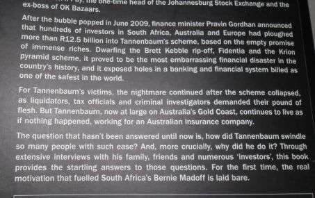 THE GRAND SCAM - HOW BARRY TANNENBAUM CONNED SOUTH AFRICA'S BUSINESS ELITE - ROB ROSE