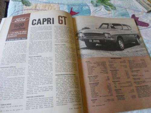CAR NOVEMBER 1969 ( FORD CAPRI GT , DATSUN SSS , VAUXHALL VIVA GT , MERCEDES 280S )
