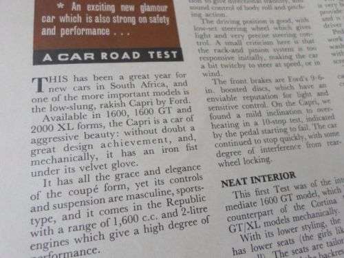 CAR NOVEMBER 1969 ( FORD CAPRI GT , DATSUN SSS , VAUXHALL VIVA GT , MERCEDES 280S )