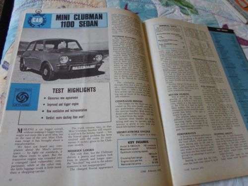 CAR FEBRUARY 1972 ( CORTINA 2000 GT , VALIANT REGAL , MINI CLUBMAN , MERCEDES 280S )