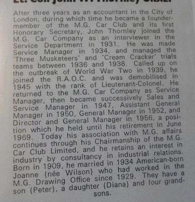 MAINTAINING THE BREED - THE SAGA OF THE MG RACING CARS - JOHN THORNLEY