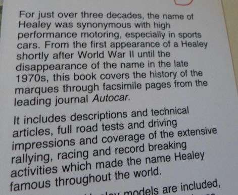 HEALEY - COMPILED BY PETER GARNIER FROM THE ARCHIVES OF  AUTOCAR