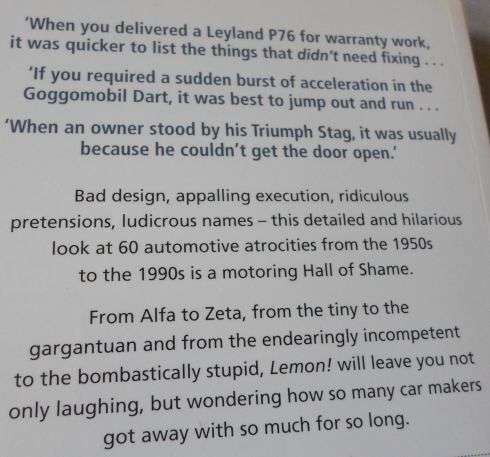 LEMON ! - 60 HEROIC FAILURES OF MOTORING - TONY DAVIS