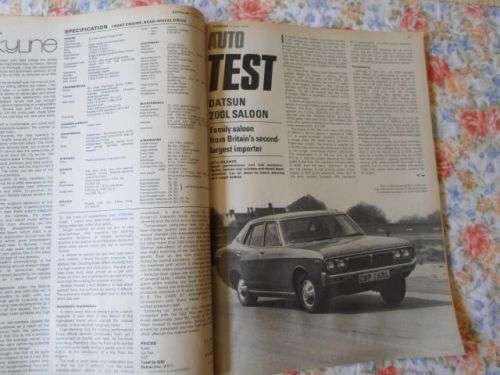 AUTO CAR 7 JUNE 1973 ( VOLVO 144 , DATSUN 200 , TRIUMPH 2000 , FORD CAPRI BROADSPEED TURBO BULLIT