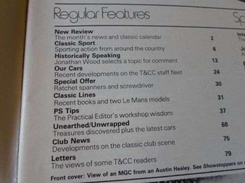 THOROUGHBRED & CLASSIC CARS MAGAZINEJULY 1982 ( FORD ESCORT MK1 , LOTUS ESPRIT , MGC , AUSTIN HEALEY