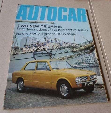AUTO CAR MAGAZINE 20 AUG 1970 ( PORSCHE 917 ,  FERRARI 512 , TRIUMPH TOLEDO , TRIUMPH 1500 )