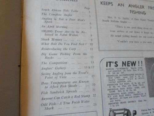 THE SOUTH AFRICAN ANGLER MAGAZINE APRIL 1947