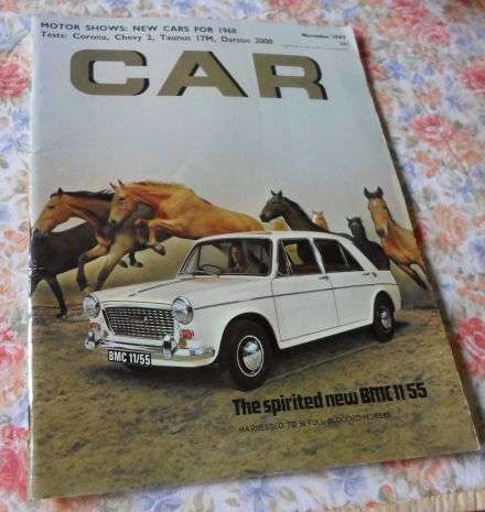 CAR MAGAZINE NOVEMBER 1967 ( TOYOTA CORONA , CHEVY 2 NOVA 230 , TAUNUS 17ME , DATSUN 2000
