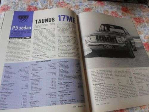 CAR MAGAZINE NOVEMBER 1967 ( TOYOTA CORONA , CHEVY 2 NOVA 230 , TAUNUS 17ME , DATSUN 2000