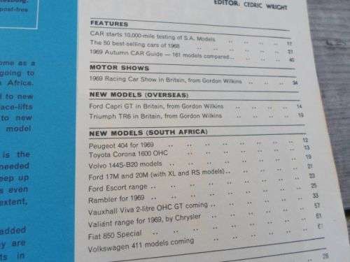 CAR MAGAZINE MARCH 1969 ( FORD CAPRI , RENAULT 10 , FIAT 125 , GM RANGER ,