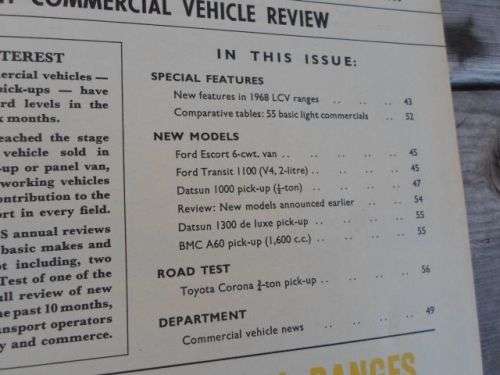 CAR JUNE 1968 ( FORD ESCORT 1300 , FORD PERANA , VW KOMBI , HOLDEN HR PREMIER , AUSTIN 1800 )