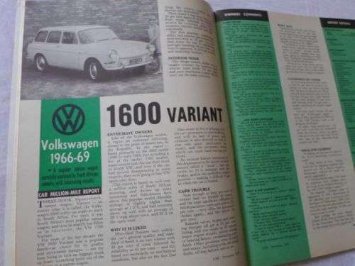 S.A. CAR MAGAZINE NOVEMBER 1970 ( FIAT 125 SPECIAL , OPEL REKORD SPRINT , VOLVO 122S-B20 , VW 1600 )