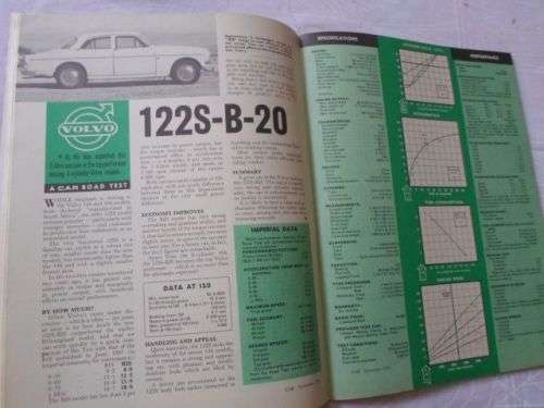 S.A. CAR MAGAZINE NOVEMBER 1970 ( FIAT 125 SPECIAL , OPEL REKORD SPRINT , VOLVO 122S-B20 , VW 1600 )