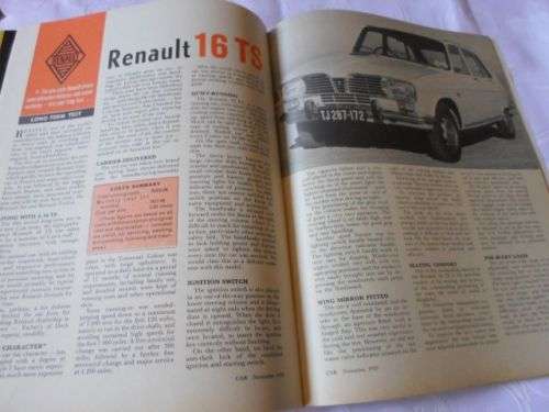 S.A. CAR MAGAZINE NOVEMBER 1970 ( FIAT 125 SPECIAL , OPEL REKORD SPRINT , VOLVO 122S-B20 , VW 1600 )