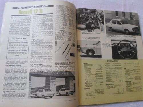 S.A. CAR MAGAZINE DECEMBER 1970 ( FORD ESCORT , FIAT 850 , RAMBLER HORNET )