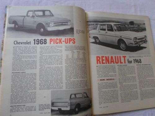 S.A. CAR MAGAZINE APRIL 1968 ( PEUGEOT 404 , AUSTIN 11/55 , FORD 17M , LANCIA FLAVIA , VAUXHALL VIVA