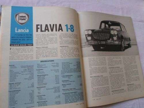 S.A. CAR MAGAZINE APRIL 1968 ( PEUGEOT 404 , AUSTIN 11/55 , FORD 17M , LANCIA FLAVIA , VAUXHALL VIVA