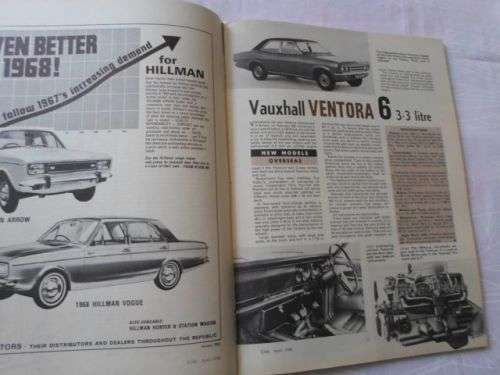 S.A. CAR MAGAZINE APRIL 1968 ( PEUGEOT 404 , AUSTIN 11/55 , FORD 17M , LANCIA FLAVIA , VAUXHALL VIVA